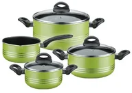 Zestawy garnków i patelni - GSW 800396 Milano zestaw garnków 4-częściowy, aluminium, zielony, 24 cm, 7 jednostek 800396 - miniaturka - grafika 1