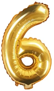 Party Deco Balon foliowy cyfra 6 złota - 35 cm FB10M-6-019 - Balony i akcesoria - miniaturka - grafika 2