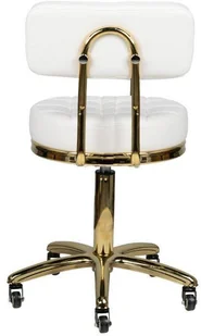 TABORET KOSMETYCZNY GOLD AM-961 BIAŁY 131988 - Krzesła i taborety kosmetyczne - miniaturka - grafika 9
