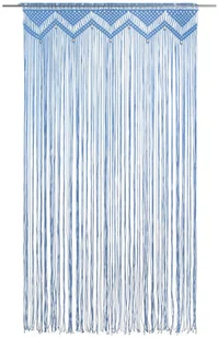 vidaXL Zasłona z makramy, niebieska, 140 x 240 cm, bawełna - Zasłony - miniaturka - grafika 7