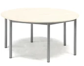 Stoły - AJ Produkty Stół Bors, 1200x600 mm, rama srebrna, dźwiękochłonny HPL, brzoza - miniaturka - grafika 1