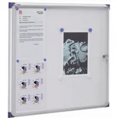 Gabloty - Nobo 1900847 Szklana magnetyczna gablota Extra 6 x A4 płaska biała 1900847 - miniaturka - grafika 1