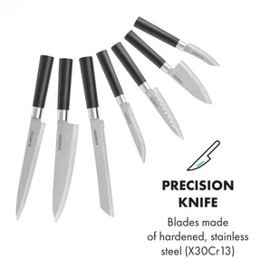 Klarstein Klarstein Kitano Plus 9-częściowy zestaw noży blok nożowy bambusowa deska do krojenia kolor biały KG10-Kitano Plus - Noże kuchenne - miniaturka - grafika 6