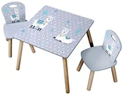 Stoliki dla dzieci - Kesper Kesper Stół dziecięcy z 2 krzesłami, szary, stół 55 x 55 x 45 cm, 27,5 x 27,5 x 50,5 cm - miniaturka - grafika 1