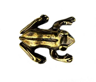 Żabka Mosiężna Średnia Z Monetą Na Pomnażanie Pieniędzy - Figurki dekoracyjne - miniaturka - grafika 2