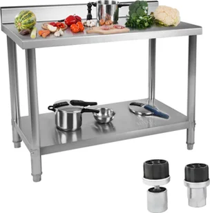 Royal Catering Stół roboczy ze stali nierdzewnej - rant - 120 x 60 cm - RCAT-120/60-N - Wózki na żywność - miniaturka - grafika 2