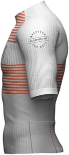 Compressport Triathlonowa koszulka kompresyjna TRI POSTURAL SS TOP biało-pomarańczowa - Koszulki sportowe męskie - miniaturka - grafika 7