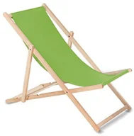 Leżaki ogrodowe - Green Blue San-Drew leżak składany z drewna bukowego, bez podłokietników, jasnozielony - miniaturka - grafika 1