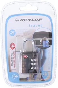 Dunlop Kłódka na szyfr do bagażu walizki z systemem TSA Dunlop 3,3x6,5x1,3 E-10279-BLK - Akcesoria turystyczne - miniaturka - grafika 6