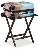 Wieszaki i stojaki - Relaxdays składany stojak na walizkę, wykonany z bambusa, do walizki i bagażu, bagażnik, wys. x szer. x gł.: 53,5 x 58 x 36,5 cm, ciemnobrązowy 10023259 - miniaturka - grafika 1