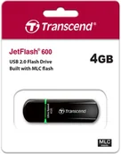 Nośniki danych - Transcend JetFlash 600 pamięć USB 4 GB USB Typu-A 2.0 Czarny, Nośnik Pendrive USB - miniaturka - grafika 1