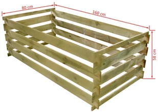 vidaXL Kompostownik, impregnowane drewno sosnowe, 160x80x58 cm - Kompostowniki - miniaturka - grafika 3