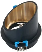 Oprawy, klosze i abażury - BERGE OPRAWA HALOGENOWA LED LORI SUFITOWA OKRĄGŁA ALUMINIUM CZARNY/ZŁOTY OS_OUT-LORI-CZ - miniaturka - grafika 1