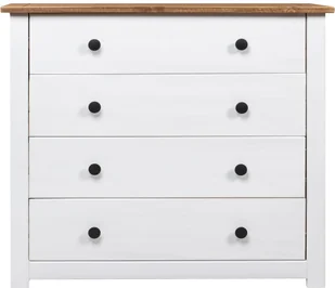 vidaXL Szafka boczna biała 80 x 40 x 73 cm sosna seria Panama 282660 - Komody - miniaturka - grafika 4