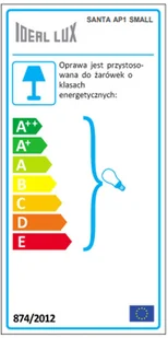 Ideal Lux Lampa Ścienna Santa Ap1 Small Oro 013046 Wys. 22,0 - Lampy ścienne - miniaturka - grafika 3