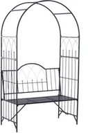 Kratki i pergole - Outsunny PERGOLA Z ŁAWKĄ TREJAŻ OGRODOWA metal czarna 115 x 59 x 203 cm - miniaturka - grafika 1