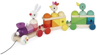 Janod Pociąg z klockami i zwierzątkami do ciągnięcia J08202 - Pociągi dla dzieci - miniaturka - grafika 30