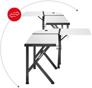 HUZARO Ultra nowoczesne narożne biurko gamingowe Hero 6.3 białe Hero 6.3 white - Biurka gamingowe - miniaturka - grafika 25