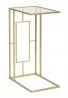 Ławy i stoliki kawowe - Mauro Ferretti Złoty Stolik Glamour ze Szklanym Blatem 1423200000 - miniaturka - grafika 1