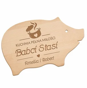 Murrano Deska do krojenia świnka z grawerem dla pary na drewnianą rocznicę śl DSK-SWK-031 - Deski do krojenia - miniaturka - grafika 14