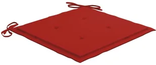 vidaXL Krzesła ogrodowe, 2 szt., czerwone poduszki, lite drewno tekowe - Fotele i krzesła ogrodowe - miniaturka - grafika 18