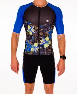 ZEROD koszulka triathlonowa RACER TT SINGLET KONA czarno-niebieska - Bielizna sportowa męska - miniaturka - grafika 4