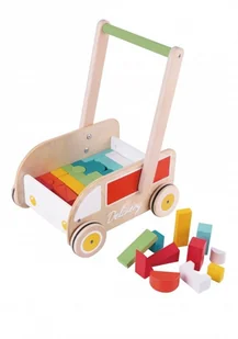 Classic World Kolorowy Drewniany Chodzik Pchacz  Classic World z Klockami CW53641 - Pchacze - miniaturka - grafika 3