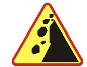 Wyposażenie miejsc publicznych - Znak ostrzegawczy A-25 Spadające odłamki skalne - miniaturka - grafika 1