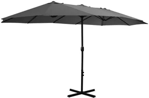 vidaXL Parasol ogrodowy na słupku aluminiowym, 460x270 cm, antracytowy - Parasole ogrodowe - miniaturka - grafika 3