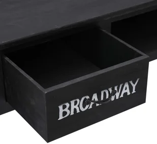 vidaXL Stolik konsola, czarny, 110 x 45 x 76 cm, drewniany - Konsole i sekretarzyki - miniaturka - grafika 6