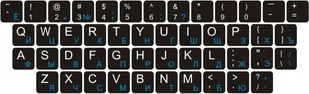 Naklejki na klawiaturę Qwerty+cyrylica Niebieska - Klawiatury do laptopów - miniaturka - grafika 4