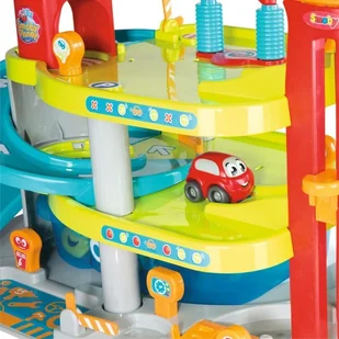 Smoby 120401 Vroom Planet Duży piętrowy garaż z autkiem + wóz strażacki 3032161204017 - Tory, garaże, parkingi - miniaturka - grafika 4