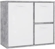 Komody - shumee Komoda Beton jasnoszary Biały połysk - miniaturka - grafika 1