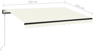 VidaXL Lumarko Automatycznie zwijana markiza, LED i czujnik wiatru, 350x250 cm 3068892 VidaXL - Markizy - miniaturka - grafika 27