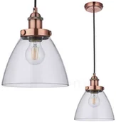 Lampy sufitowe - Endon Loftowa LAMPA wisząca HANSEN 76332 Endon szklana OPRAWA skandynawski ZWIS kopuła miedź przezroczysty 76332 - miniaturka - grafika 1
