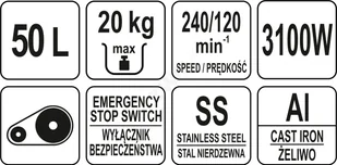 Yato MIKSER SPIRALNY 50L Z 2 NAPĘDAMI I 2 PRĘDKOŚCIAMI - YG-03068 YG-03068 - Inne urządzenia gastronomiczne - miniaturka - grafika 6