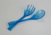 Zestawy sztućców - Kimmel 21-000-2715 2-częściowy zestaw sztućców do sałaty, tworzywo sztuczne, niebieskie, przezroczyste - miniaturka - grafika 1