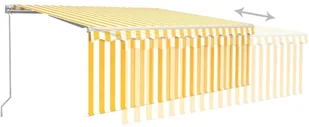 VidaXL Lumarko Ręcznie zwijana markiza z zasłoną, 4x3 m, żółto-biała  3069298 VidaXL - Markizy - miniaturka - grafika 6
