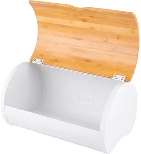 Lumarko Lumarko Chlebak Nierdzewny Biały Z Bambusową Pokrywą 38x24x20 Cm 020401751 Alt - Chlebaki - miniaturka - grafika 4