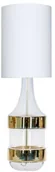 Lampy stojące - 4concepts Abażurowa LAMPA stołowa BIARITZ L223181302 nocna LAMPKA stojąca do sypialni biała przezroczysta L223181302 - miniaturka - grafika 1