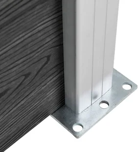 vidaxl Ogrodzenie WPC, 2 panele kwadratowe, 1 skośny, 446x186cm, szare 3053234 - Ogrodzenia - miniaturka - grafika 9