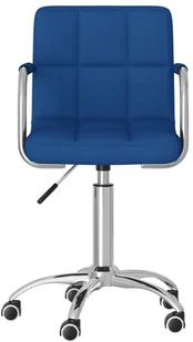 vidaXL Lumarko Obrotowe krzesło stołowe, niebieskie, tapicerowane tkaniną 3087973 - Krzesła - miniaturka - grafika 3