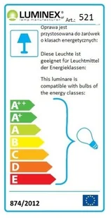 Luminex Kinkiet Corona 1 x 60 W E14 00521. - Lampy ścienne - miniaturka - grafika 2