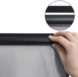 VidaXL Lumarko Moskitiera na drzwi, 4-panelowa, czarna, 240x240 cm! 148712 VidaXL - Moskitiery - miniaturka - grafika 2