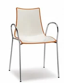 Krzesła - Scab Design Krzesło Zebra Bicolore z podłokietnikami biało - szare 2610 214 - miniaturka - grafika 1