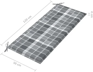 vidaXL Ławka ogrodowa z poduszką, 120 cm, bambusowa 3063890 - Ławki ogrodowe - miniaturka - grafika 9