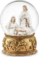 Ozdoby bożonarodzeniowe - Art-Pol Art-Pol Szklana złota Kula Maryja i Jezus przy dzieciątku 139791 - miniaturka - grafika 1