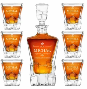 Murrano Karafka Ice Blink i 6 szklanek z grawerem dla konesera whisky KARIB_6xSZIB-036 - Karafki - miniaturka - grafika 23