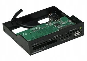 Manhattan Czytnik kart wewnętrzny IUSB-CARD-521B USB 2.0 Multi 60/1 czarny PAMHCKBW0010 - Czytniki kart pamięci - miniaturka - grafika 2