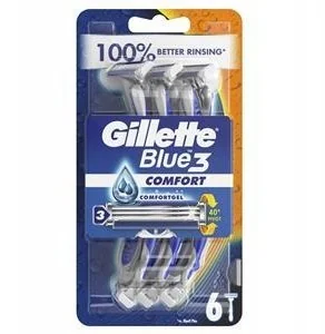 Gillette Procter & Gamble Blue3 Comfort Jednorazowa maszynka do golenia dla mężczyzn 6 sztuk - Maszynki do golenia i wkłady - miniaturka - grafika 4
